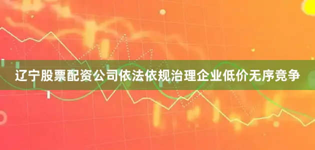 辽宁股票配资公司依法依规治理企业低价无序竞争